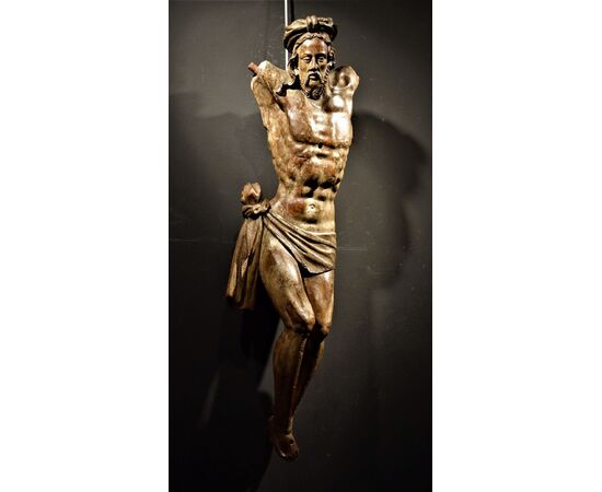 &quot;Crucified Christ&quot; extraordinary wooden sculpture of the &#39;500     