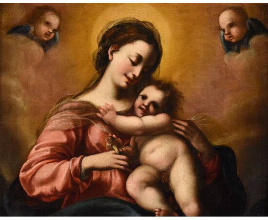 Madonna con Bambino e due angeli, Jacopo Confortini (Firenze 1602-1672)