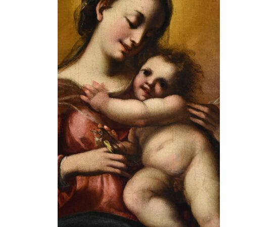 Madonna con Bambino e due angeli, Jacopo Confortini (Firenze 1602-1672)