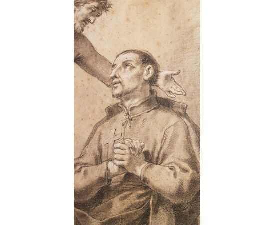 Sant'Ignazio di Loyola, disegno a matita e biacca