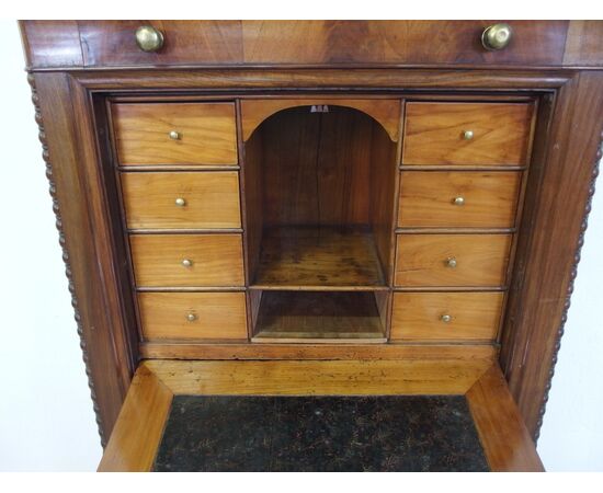 SECRETAIRE LASTRONATO IN NOCE PIEMONTESE STILE CARLO X EPOCA 800    cm L 81xP47xH155