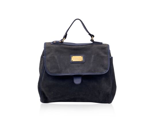 OTHER BRAND Borsa a Mano Vintage in Camoscio Col. Blu M