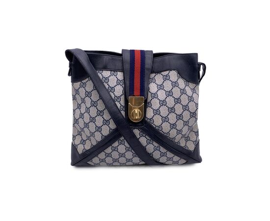 GUCCI Borsa a Tracolla Vintage in Tela Col. Blu M