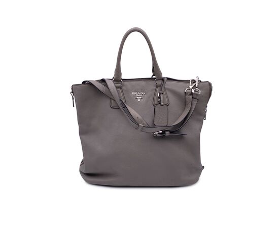 PRADA Borsa Shopper in Pelle Col. Grigio BN2419 M