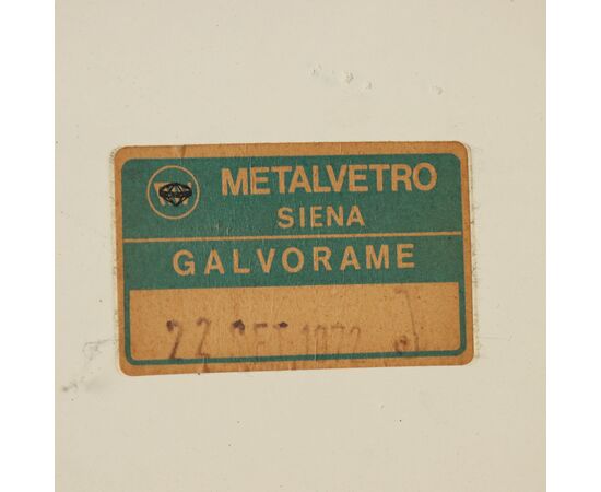 Specchio di Metalvetro Galvorame di Siena Anni 60.