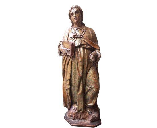 Scultura raffigurante Santo in legno