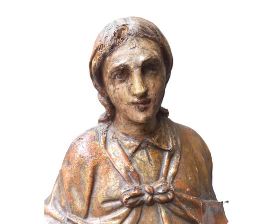 Scultura raffigurante Santo in legno