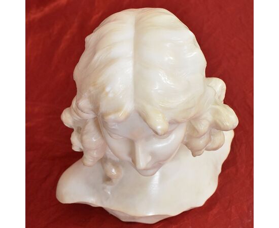 SCULTURE ANTICHE IN MARMO, SCULTURA ANTICA DI DONNA, BUSTO FEMMINILE DI RAGAZZA, XIX. (STMA 88)