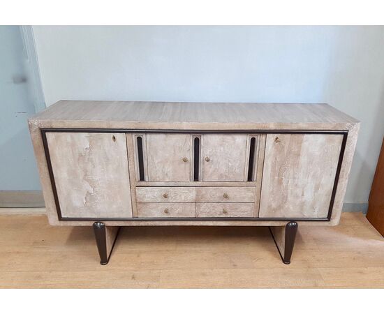 CREDENZA ART DECO ANNI 1930-40 CON FINITURA SPATOLATA EFFETTO PIETRA