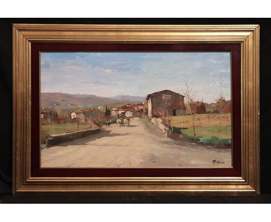 RUTILIO MUTI (Vicchio di Mugello 1904-1995)- Paesaggio con figure