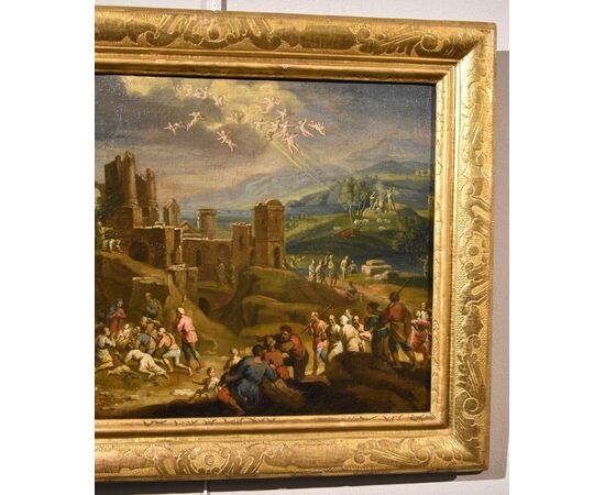 Paesaggio fantastico con la Natività, Scipione Compagno (Napoli, 1624 circa- post 1680)