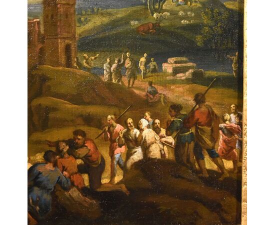 Paesaggio fantastico con la Natività, Scipione Compagno (Napoli, 1624 circa- post 1680)