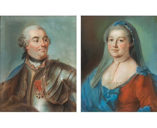 Scuola francese, XVIII secolo, Ritratto di Luigi XV e della regina
