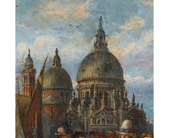 Alessandro Castelli (1809 - 1902)  Piazza San Marco con gentiluomini e gentildonne