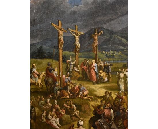 Paesaggio fantastico con la Crocifissione di Cristo, Scipione Compagno (Napoli 1624 - 1680)