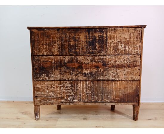 Piccola credenza rustica scantonata in abete e larice - fine 800- credenzina