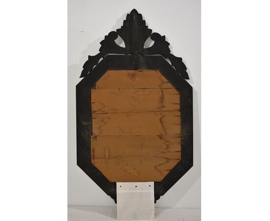 SPECCHIO VENEZIANO VETRO INCISO CON FIORI, EPOCA  PRIMI DEL NOVECENTO. (SPV192)