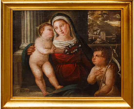 Maestro veneto del XVI secolo, 1530 -1550   Madonna con Bambino e S. Giovannino