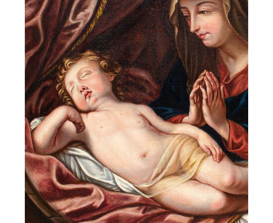 Adele Pinot (1848), da Guido Reni (Bologna, 1575 –1642)  Madonna in adorazione del Bambino dormiente