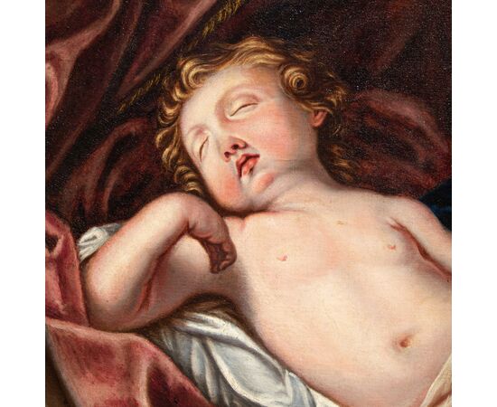 Adele Pinot (1848), da Guido Reni (Bologna, 1575 –1642)  Madonna in adorazione del Bambino dormiente