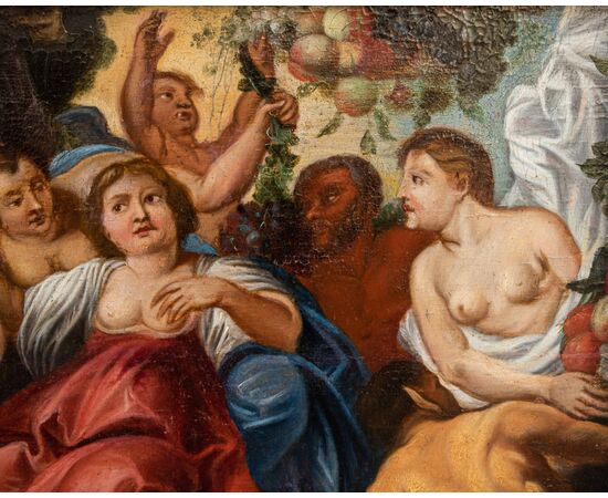 Scuola rubensiana, XVII secolo  Allegoria dell’abbondanza  Olio su tavola