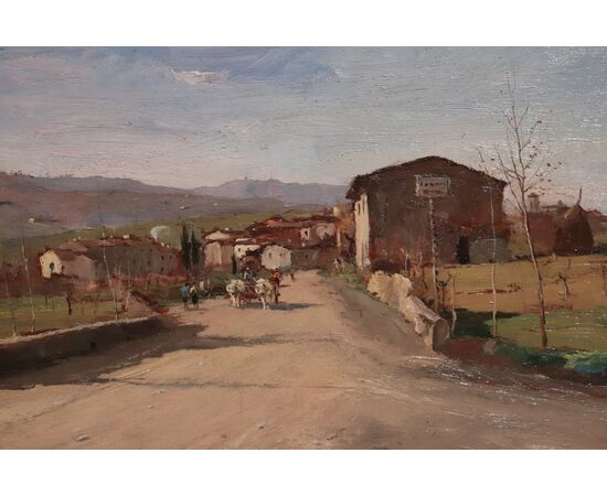 RUTILIO MUTI (Vicchio di Mugello 1904-1995)- Paesaggio con figure