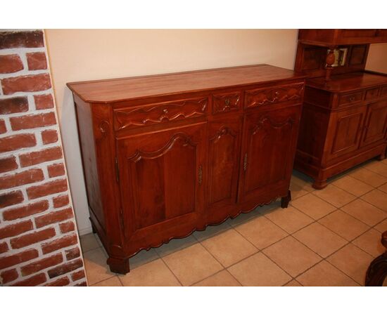 Credenza Provenzale 2 Ante con Cassetti Francese del 1800 in Noce