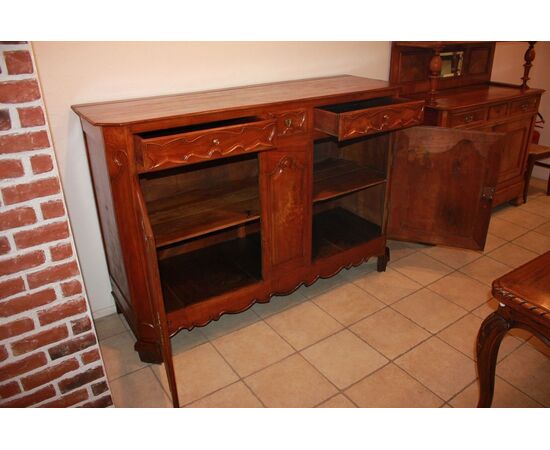 Credenza Provenzale 2 Ante con Cassetti Francese del 1800 in Noce