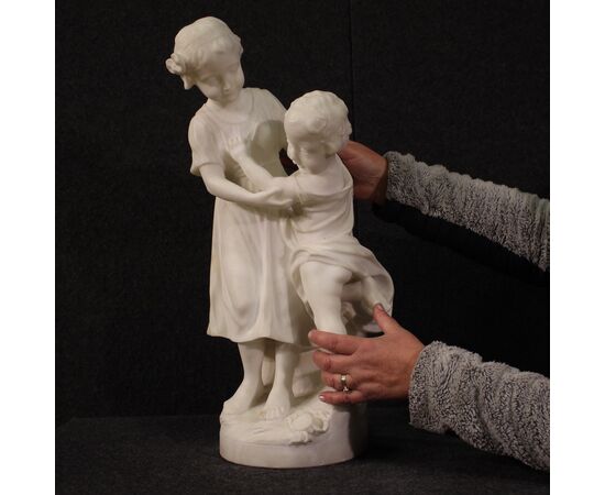 Signed Italian marble sculpture from the 19th century