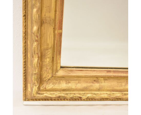 SPECCHIERE ANTICHE DORATE IN FOGLIA DI ORO ZECCHINO, SPECCHIO ANTICO LUIGI FILIPPO, DELL 800. (SP168)   