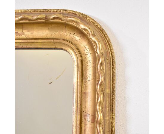 SPECCHIERE ANTICHE DORATE IN FOGLIA DI ORO ZECCHINO, SPECCHIO ANTICO LUIGI FILIPPO, DELL 800. (SP168)   