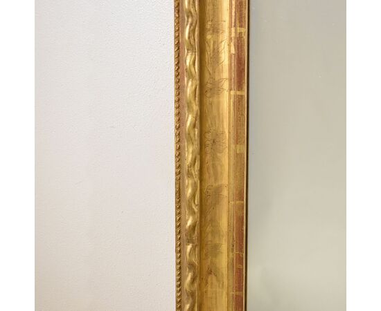 SPECCHIERE ANTICHE DORATE IN FOGLIA DI ORO ZECCHINO, SPECCHIO ANTICO LUIGI FILIPPO, DELL 800. (SP168)   