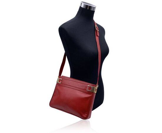 GUCCI Borsa a Tracolla Vintage in Pelle Col. Rosso M