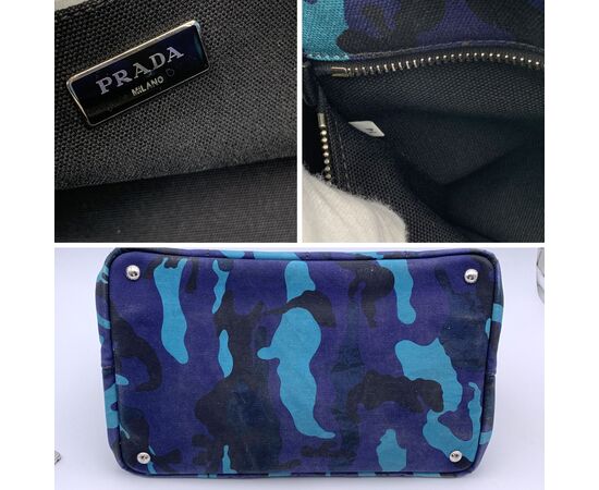 PRADA Borsa Shopper in Tela Col. Blu Canapa M