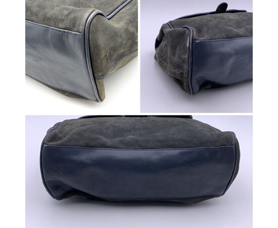 OTHER BRAND Borsa a Mano Vintage in Camoscio Col. Blu M