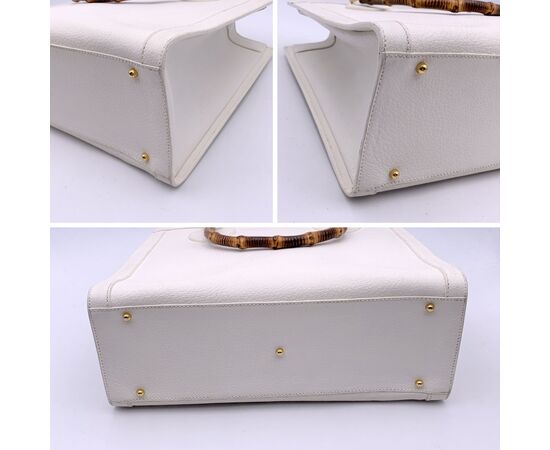 GUCCI Borsa Shopper Vintage in Pelle Col. Bianco Diana Bamboo M