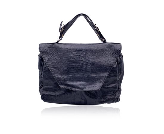 ENRICO COVERI Borsa a Mano Vintage in Pelle Col. Nero M