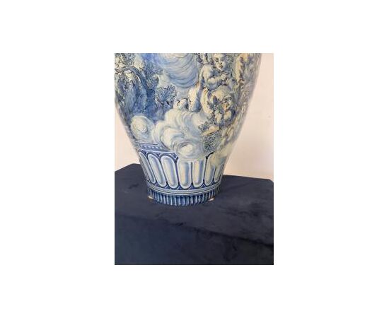 Vaso da farmacia in maiolica Albissola firmato e datato 1922 . H 64