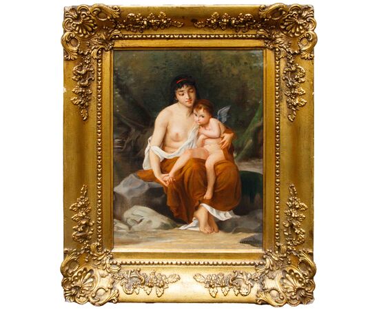 Seguace di William-Adolphe Bouguereau (1825 – 1905), Musa e angelo