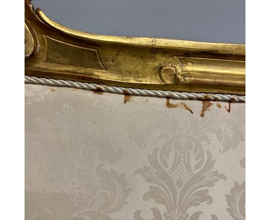 Antica testata letto  testiera Luigi Filippo 1840 foglia oro . Mis Largh 192 H 98 