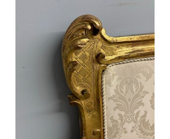 Antica testata letto  testiera Luigi Filippo 1840 foglia oro . Mis Largh 192 H 98 