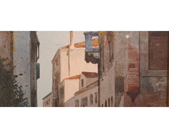 "SCORCIO DI VENEZIA" - ACQUERELLO - EUGENIO BENVENUTI (1881 - 1959)