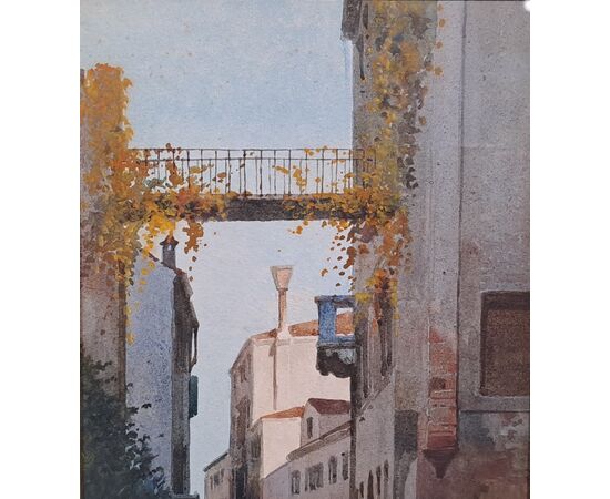 "SCORCIO DI VENEZIA" - ACQUERELLO - EUGENIO BENVENUTI (1881 - 1959)