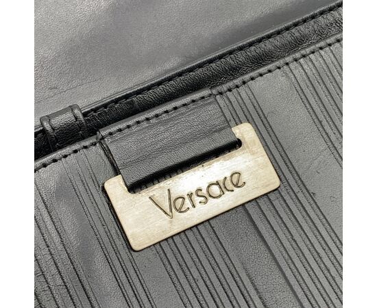 GIANNI VERSACE Borsa a Tracolla Vintage in Pelle Col. Nero n.a. M