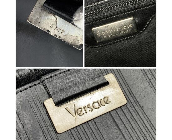 GIANNI VERSACE Borsa a Tracolla Vintage in Pelle Col. Nero n.a. M