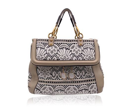 DOLCE & GABBANA Borsa a Mano in Pelle Col. Beige Sicily L