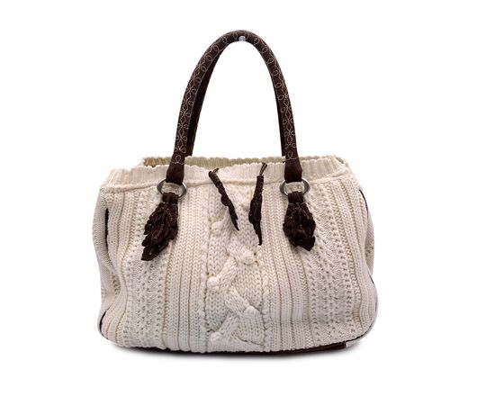 ERMANNO SCERVINO Borsa Shopper in Lana Col. Bianco M