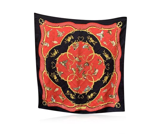 HERMES Foulard in Seta Col. Rosso La Cle Des Champs