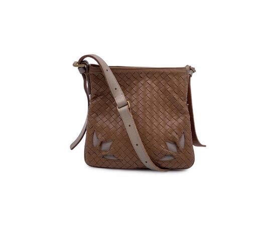 BOTTEGA VENETA Borsa a Tracolla in Pelle Col. Beige Intrecciato M