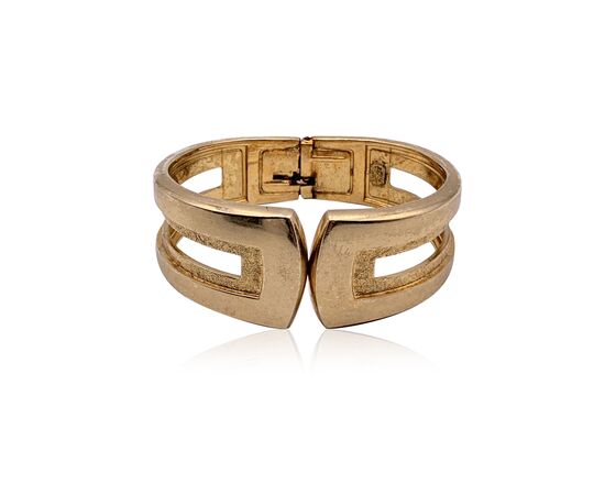 CHRISTIAN DIOR Bracciale Vintage in Pelle Col. Oro